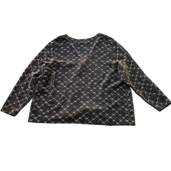 August Max Woman Cardigan Jacket Black Gold Metallic Size 2X stretch Formal - Picture 8 of 9